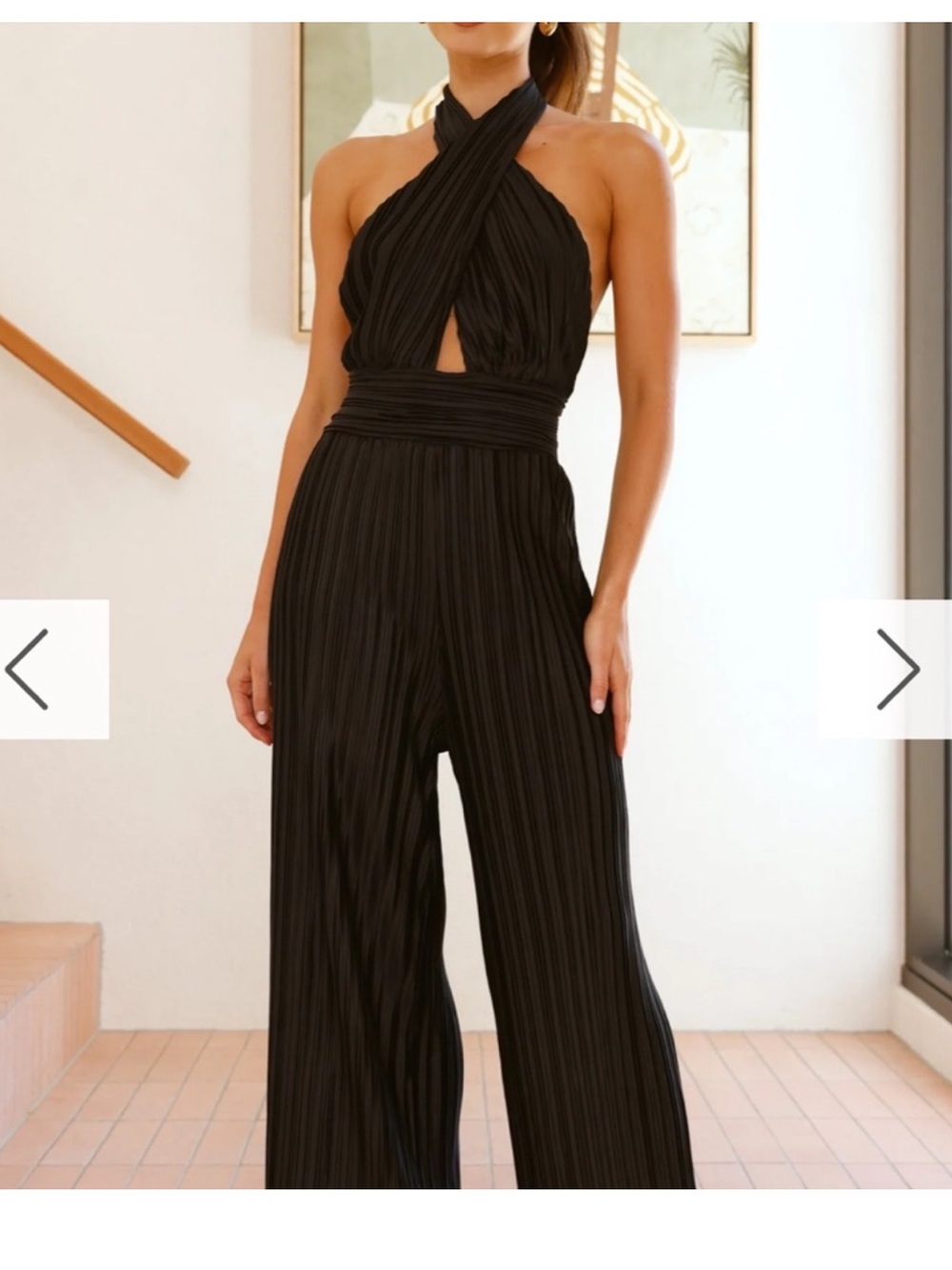 BILLY J Twist Neck Black Halter Jumpsuit size 14/XL BRAND NEW